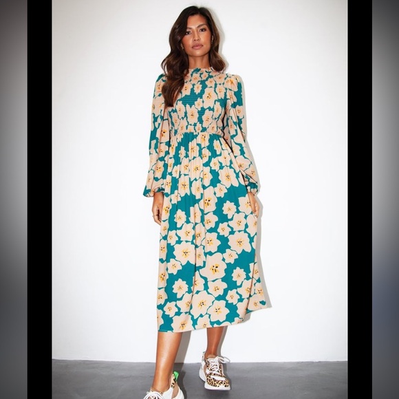 NWOT Never fully dressed floral boho midi prairie dress - Picture 1 of 7